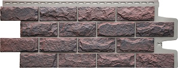 Фасадная панель Grand Line, колотый камень Design Plus, цвет: кофе с темно-бежевым швом