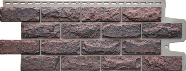 Фасадная панель Grand Line, колотый камень Design Plus, цвет: кофе с темно-бежевым швом
