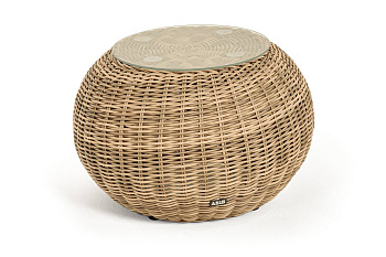 Стол журнальный из искусственного ротанга, Барселона цвет: соломенный