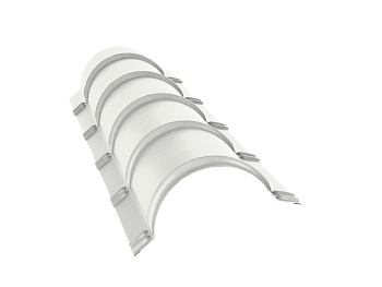 GL Планка конька полукруглого R110 мм 0.45 мм, Drap TX, RAL 9003, L=1970 мм