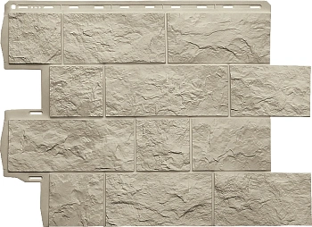 Фасадные панели Альта Профиль, Туф ЭКО, 800 х 590 мм цвет: кремовый