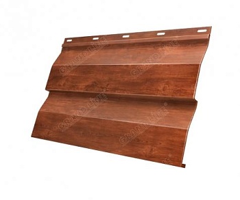 Металический сайдинг Grand Line, корабельная доска 0.45 мм, Print Elite, Cherry Wood TwinColor