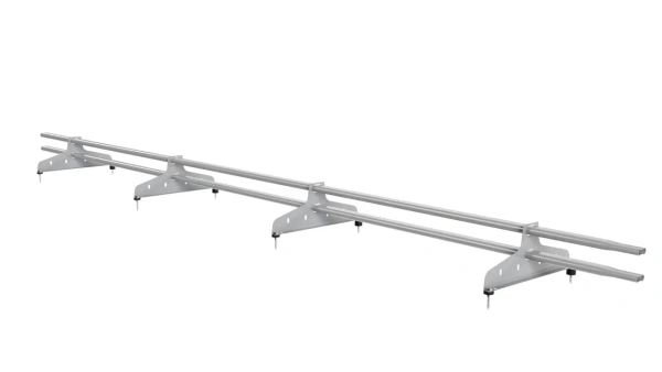 Снегозадержатель универсальный NewLine L=3000 мм, 4 опоры, 2 трубы, овал 20х40 мм RAL 7004