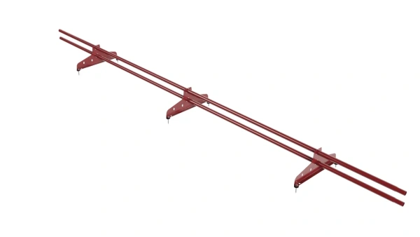 Снегозадержатель универсальный NewLine L=3000 мм, 3 опоры, 2 трубы, круг Ø25 мм, RAL 3011