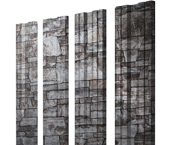 GL Штакетник Twin с прямым резом 0.45 мм, Print Elite, Fine Stone TwinColor