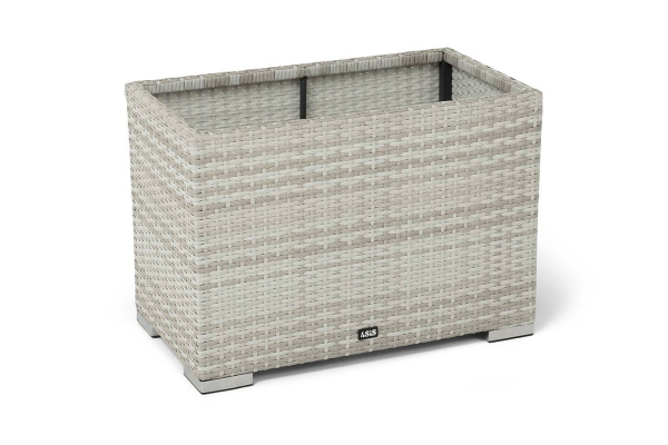 Кашпо для цветов Лунго, плетеное из искусственного ротанга, большое цвет: бежевый