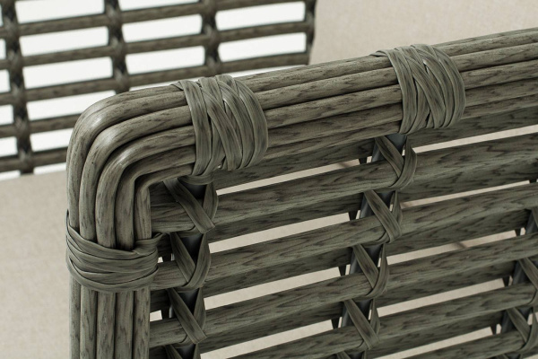 Кресло плетеное из искусственного ротанга, Валенсия цвет: серый