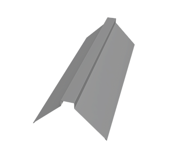 GL Планка конька плоского, 115х30х115 мм 0.45 мм, PE, RAL 9006, L=2000 мм