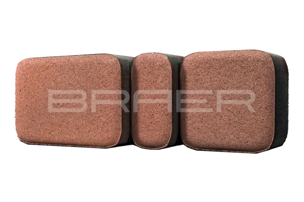 Тротуарная плитка Braer Классико 60 мм 57х115, 115х115, 172х115 мм, цвет: винный