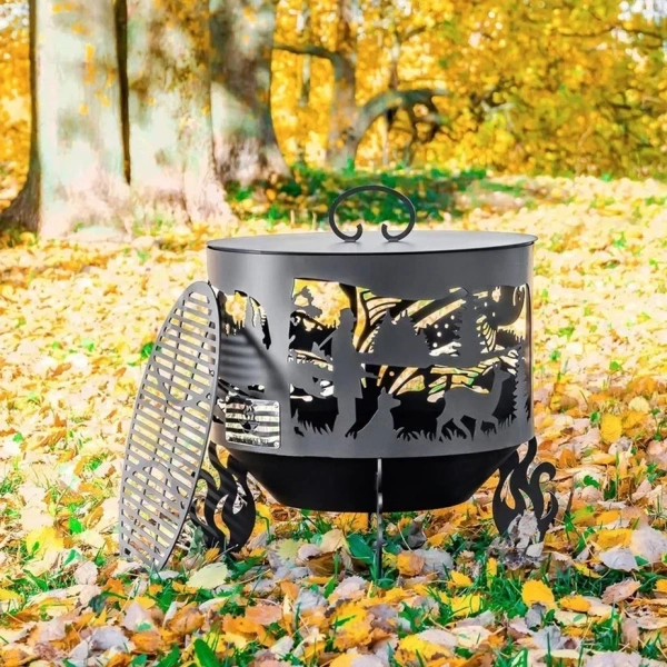 Костровая чаша с коническим дном, Ø1000, Н=700 мм, "Охота и рыбалка"