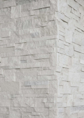 Кварцит, 3D панель из камня, 350х180 мм, Modern White Quartz