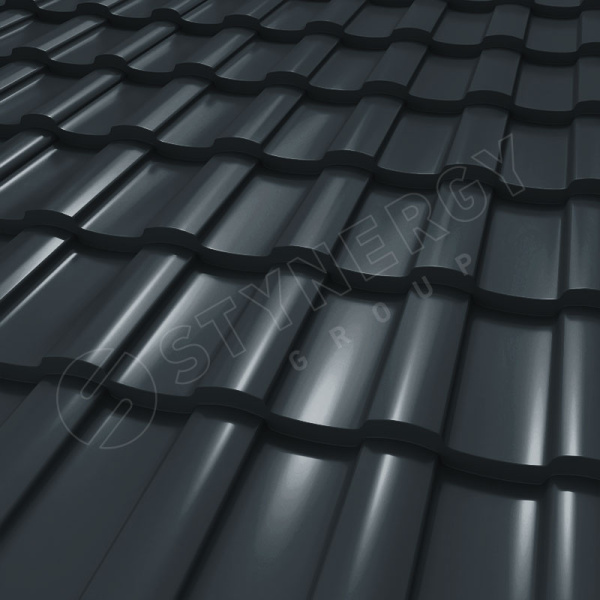 Металлочерепица Stynergy, Stella 0.5 мм, Corundum Matt, RAL 7016