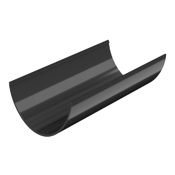 Желоб водосточный, Технониколь пвх, стандарт Ø 125 мм, L=1500 мм, цвет: черный