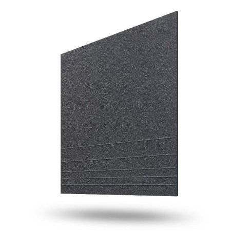 Керамогранит, Уральский гранит, Стандарт, 300х300х8 мм УГ 111, матовый, ступени, черный