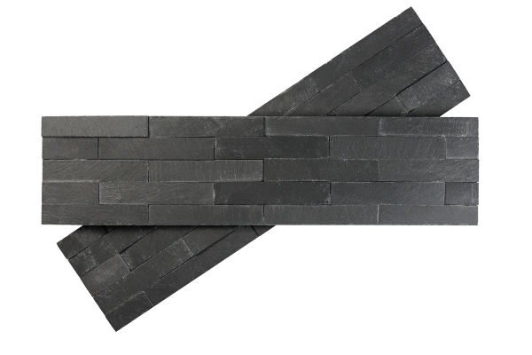 Сланец, 3D панель из камня, 600х150 мм, Classic Black Matt, 8 шт/уп, 0.72 м²