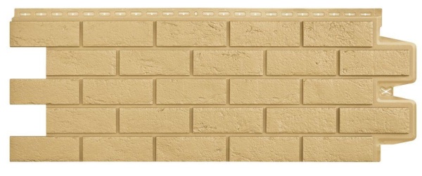 Фасадная панель Grand Line, Состаренный кирпич Classic, цвет: песочный