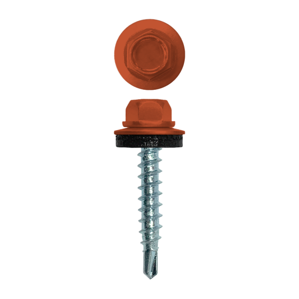 Саморез кровельный, 4.8х29 мм, сверло №1, RAL 8004, уп.250 шт.