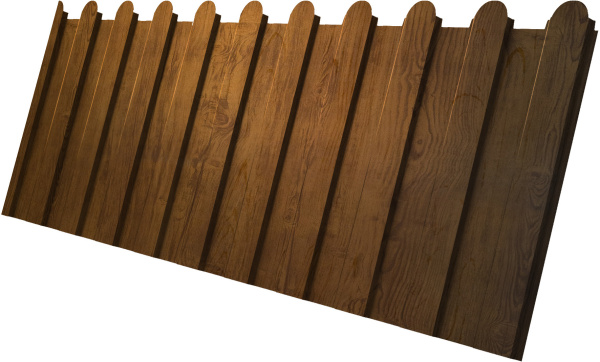 Профилированный лист GL C8 A, фигурный, 0.45 мм, Print Elite, Golden Wood TwinColor