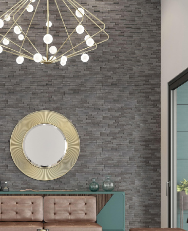 Сланец, 3D панель из камня, 600х150 мм, Classic Black Matt, 8 шт/уп, 0.72 м²