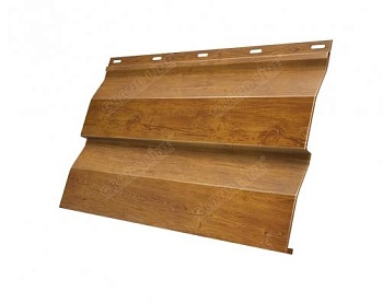 Металический сайдинг Grand Line, корабельная доска 0.45 мм, Print Elite, Golden Wood TwinColor