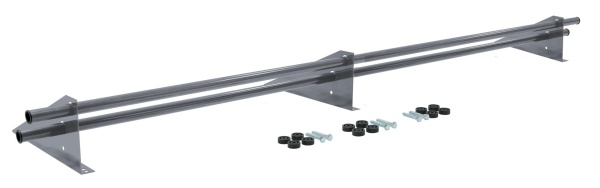 Снегозадержатель трубчатый, универсальный Optima, L=3000 мм, 3 опоры, 2 трубы, круг Ø25 мм RAL 9006