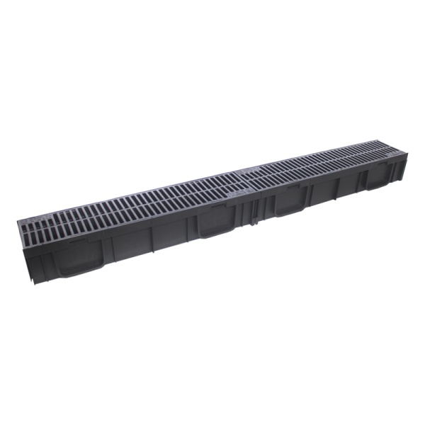 Комплект Gidrolica Light, лоток DN100 h96, пластикова решетка, ячеистая, А15, 08061