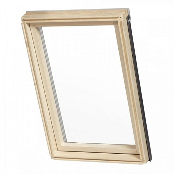 Глухое мансардное окно Werso, 94х140 см дерево, 1 - камерный стеклопакет, триплекс, цвет: дерево, лак