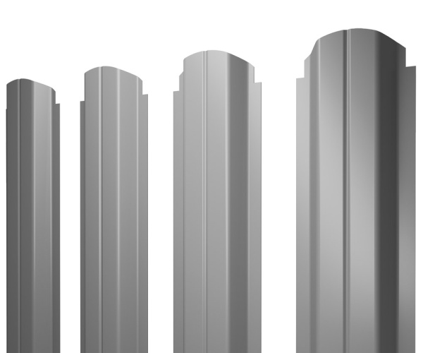 GL Штакетник П-образный А, фигурный 0.5 мм, Satin, RAL 7004