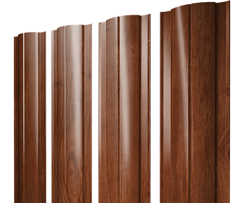 GL Штакетник Круглый с прямым резом 0.45 мм, Print Elite, Rowan  TwinColor