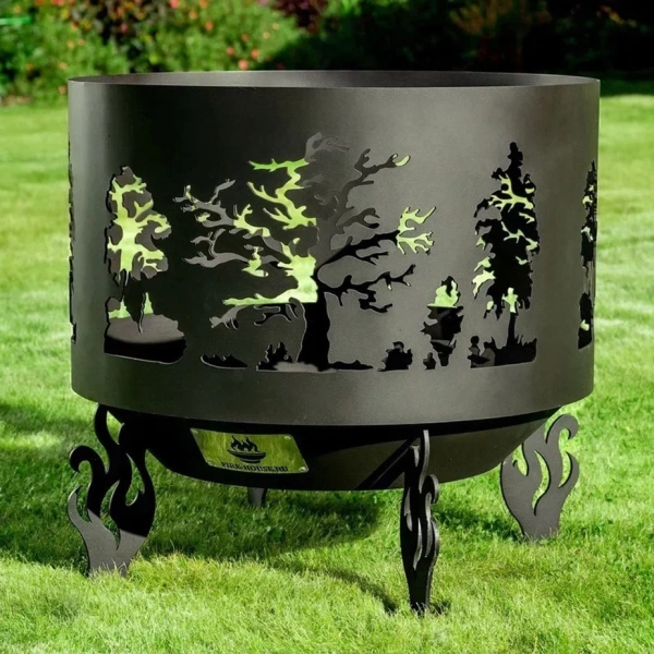 Костровая чаша с коническим дном, Ø500, Н=490 мм, "Деревья"