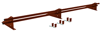 Снегозадержатель трубчатый, для фальцевой кровли Optima, L=3000 мм, 3 опоры, 2 трубы, круг Ø25 мм RR 29
