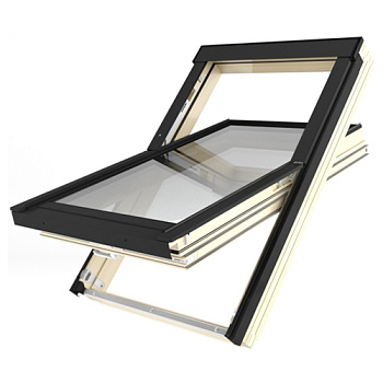 Мансардное окно Fakro,  98х134 см FTT U8 Thermo, дерево, 3-х камерный стеклопакет