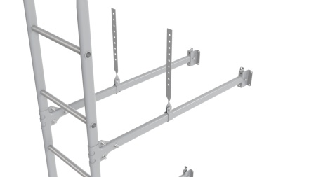 Фасадная лестница Borge, верхняя секция, L=1800 мм RAL 7004