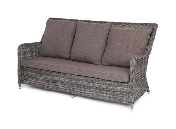 Диван 3-местный из искусственного ротанга, Гляссе графит