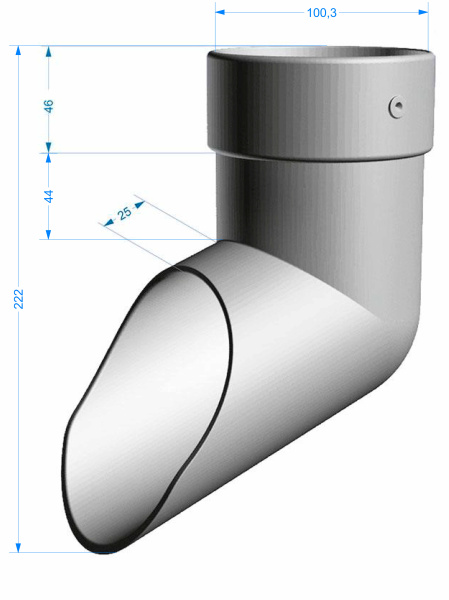 Отвод трубы, Docke Lux, Ø100 мм, цвет: латте
