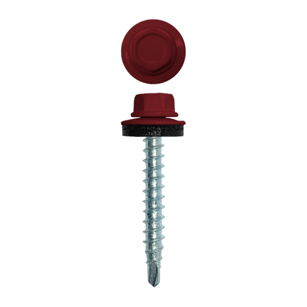 Саморез кровельный, 4.8х35 мм, сверло №1, RAL 3005, уп.250 шт.