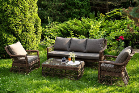 Стол журнальный из искусственного ротанга, Гранд Латте цвет: коричневый