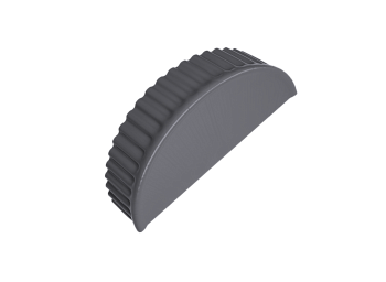 GL Заглушка конька полукруглого, торцевая 0.45 мм, Drap, RAL 7004