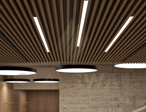 Кубообразная рейка алюминиевая, 30х50 мм 0.3 мм, Al, бук