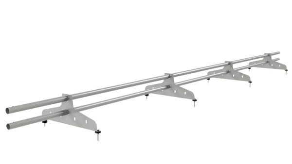 Снегозадержатель универсальный NewLine L=3000 мм, 4 опоры, 2 трубы, круг Ø25 мм, RAL 9006