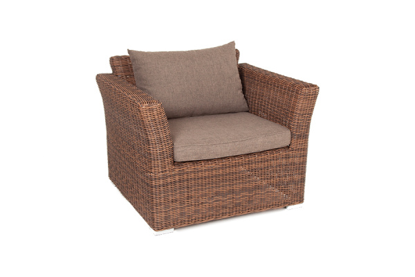 Кресло плетеное из искусственного ротанга, Капучино коричневый