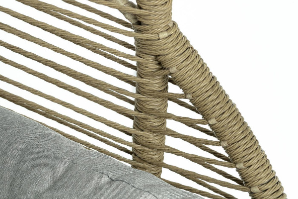 Кресло-кокон из искусственного ротанга, Барселона, цвет: соломенный