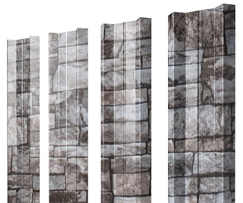 GL Штакетник М-образный А с прямым резом 0.45 мм, Print Elite, Fine Stone TwinColor