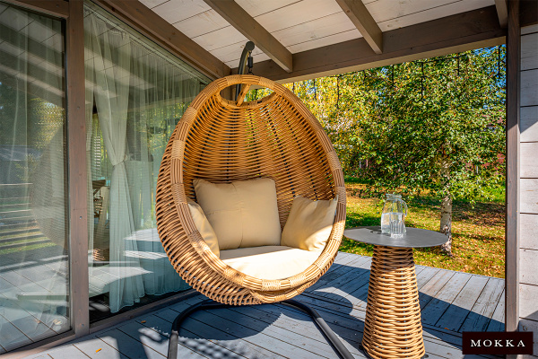 Кресло подвесное Mokka Majorca из искусственного ротанга цвет: соломенный