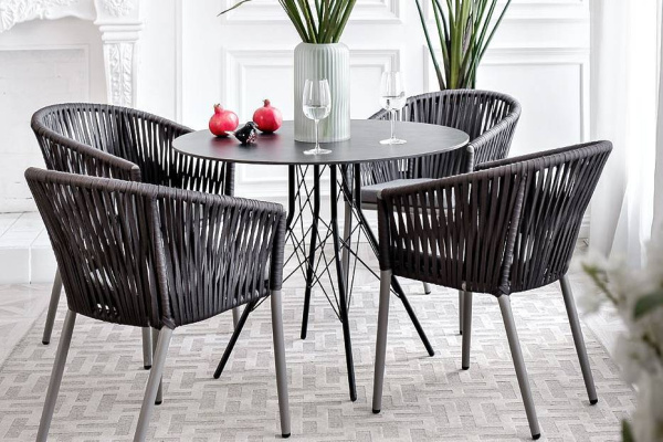 Стол интерьерный из HPL круглый Ø 90 см, Конте, цвет: серый гранит