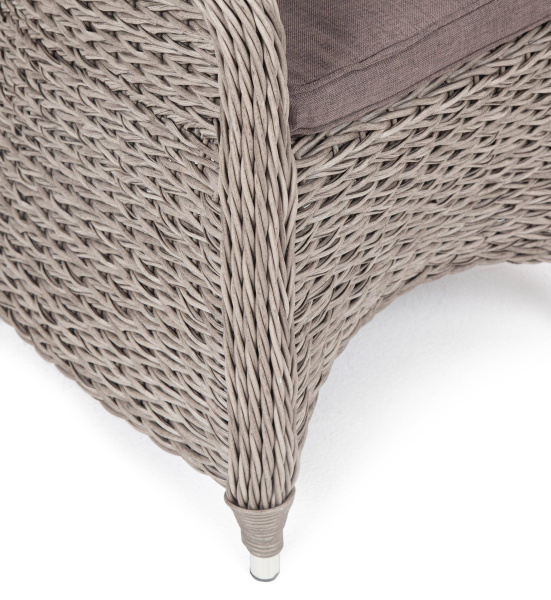 Кресло плетеное из искусственного ротанга гиацинт, Равенна серый