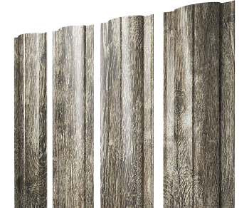 GL Штакетник Круглый с прямым резом 0.45 мм, Print Elite, Nordic Wood TwinColor