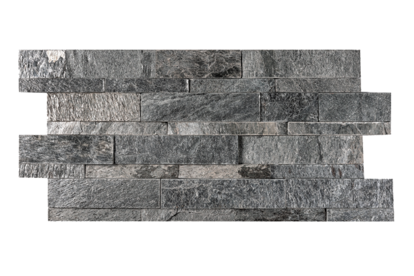 Кварцит, 3D панель из камня, 600х150 мм, Natural Silver Shine