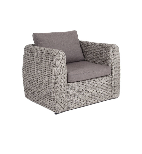 Кресло плетеное из искусственного ротанга гиацинт, Кальяри цвет: серый