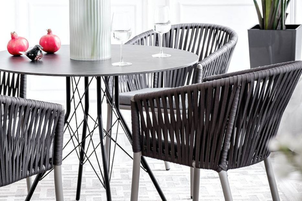 Стол интерьерный из HPL круглый Ø 90 см, Конте, цвет: серый гранит